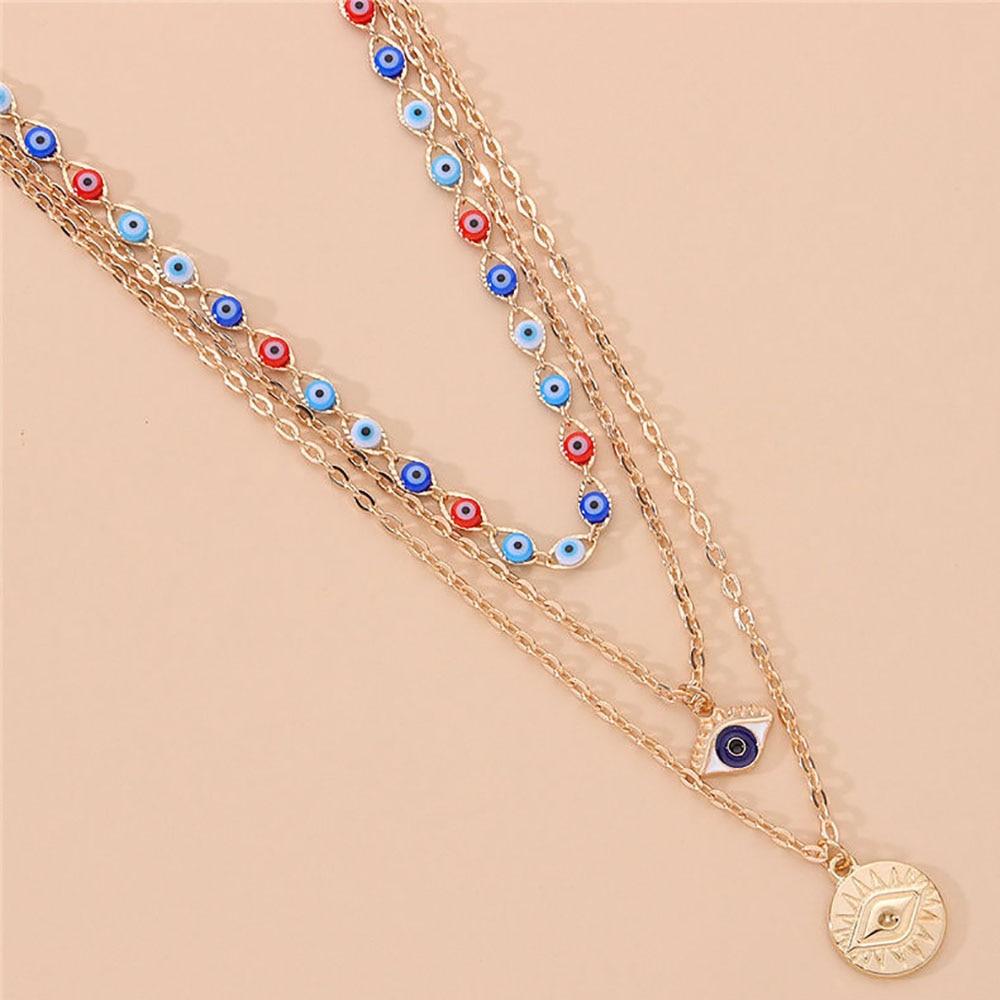 Multilayer Boho Evil Eye Necklace