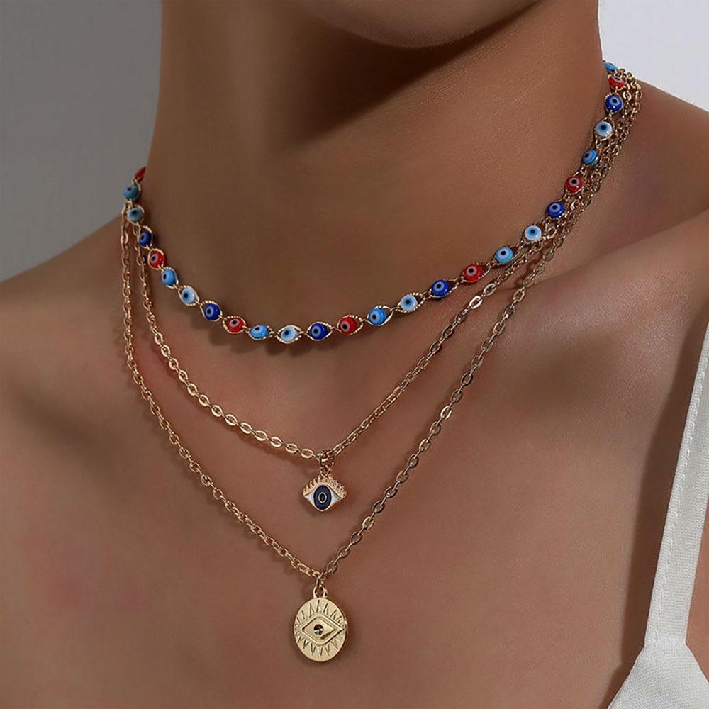 Multilayer Boho Evil Eye Necklace