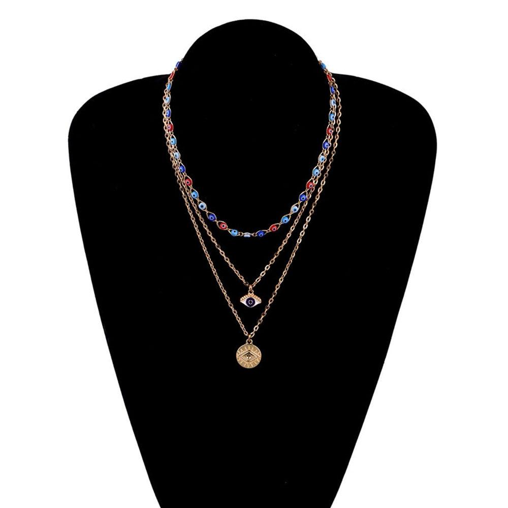 Multilayer Boho Evil Eye Necklace