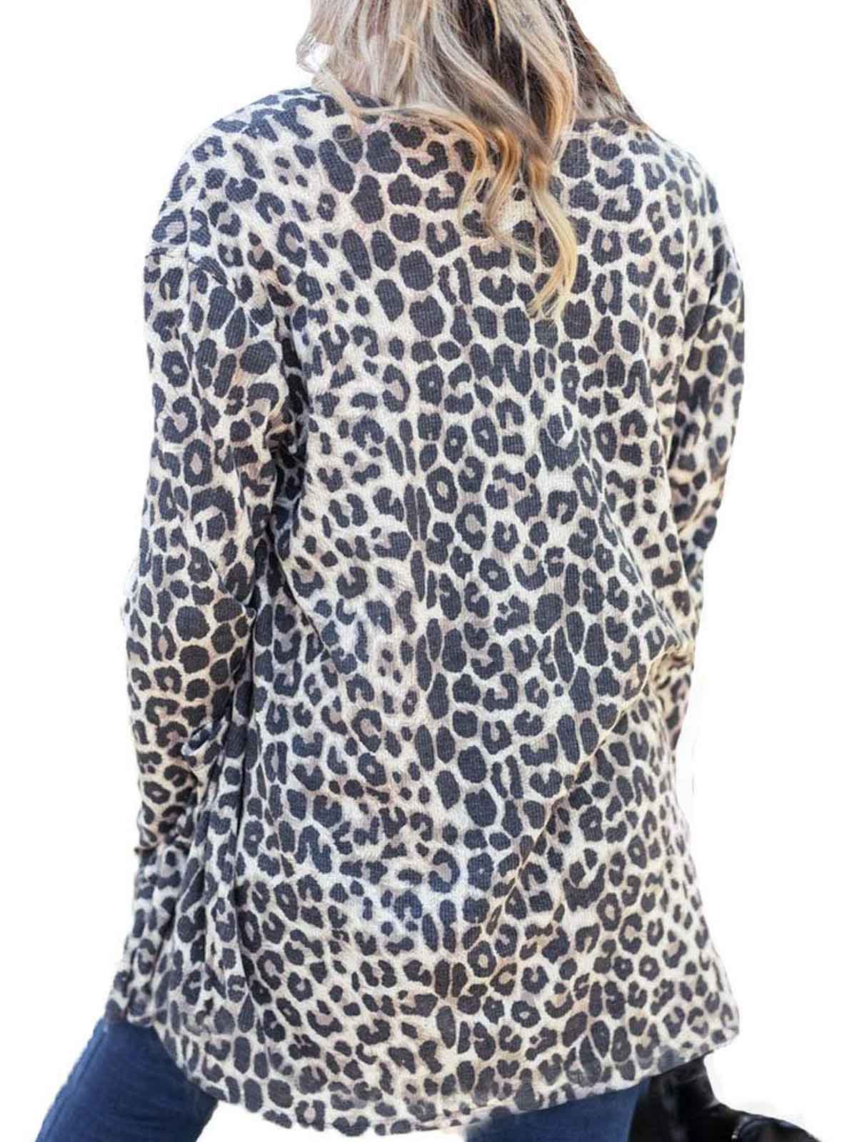 Long Sleeve Leopard Print Cardigans