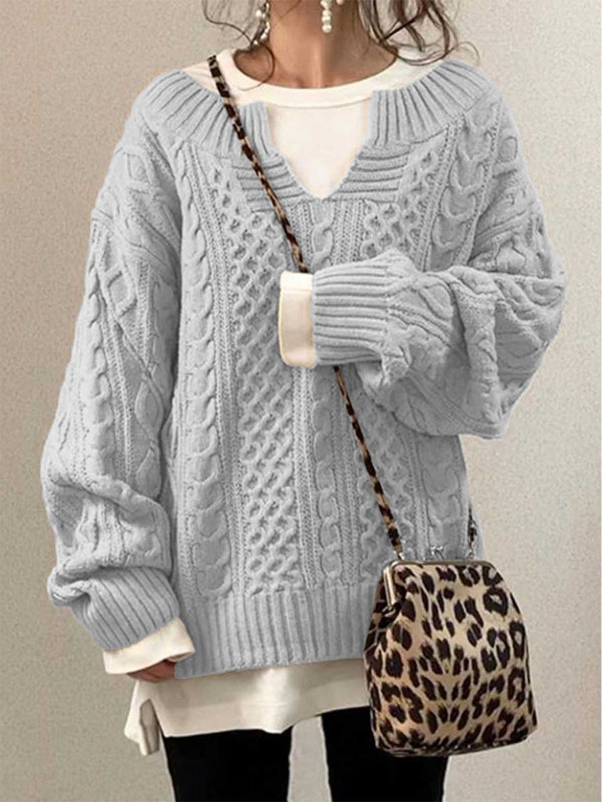 Slouchy Cable Knit Sweater