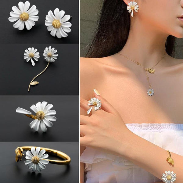 WHITE DAISY SERIES JEWELRY SET