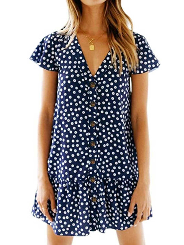 Polk Dot Ruffled Mini Dress