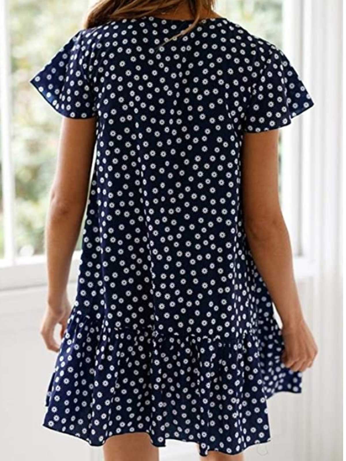 Polk Dot Ruffled Mini Dress
