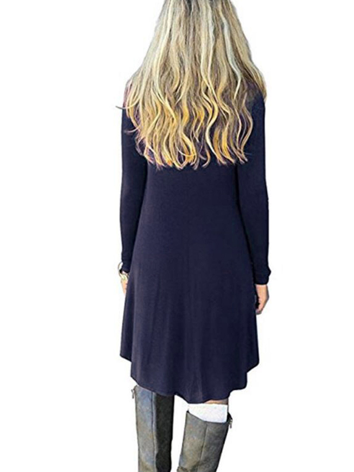 Ruffled Hem Long Sleeve Dress