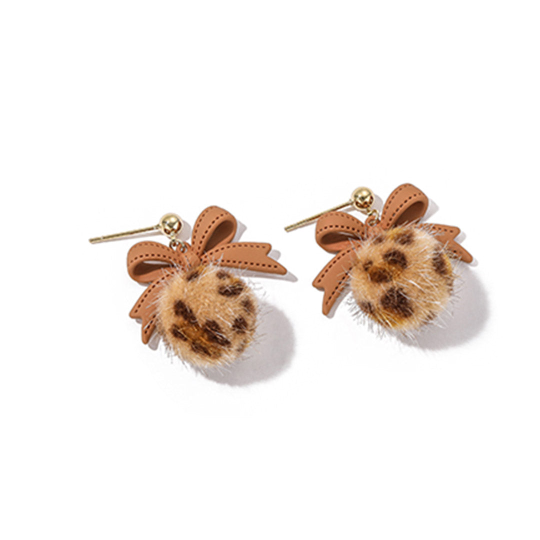 Cute plush bear earrings