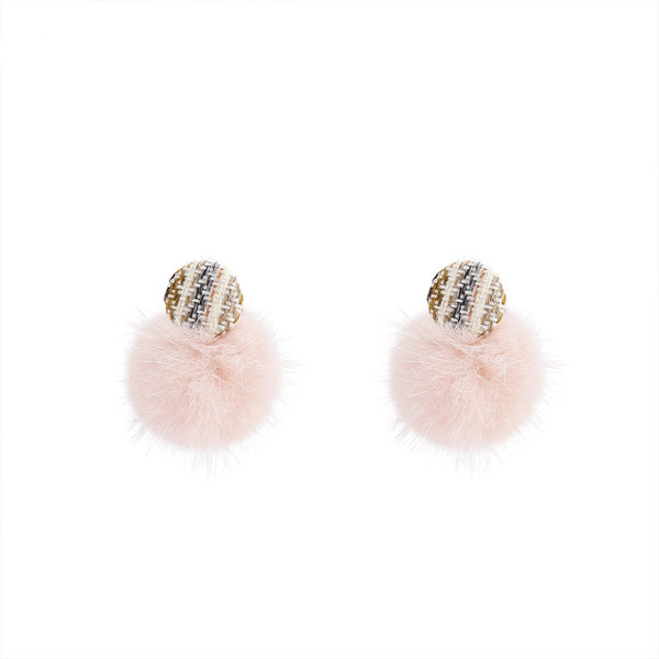 Fur Pom Earrings