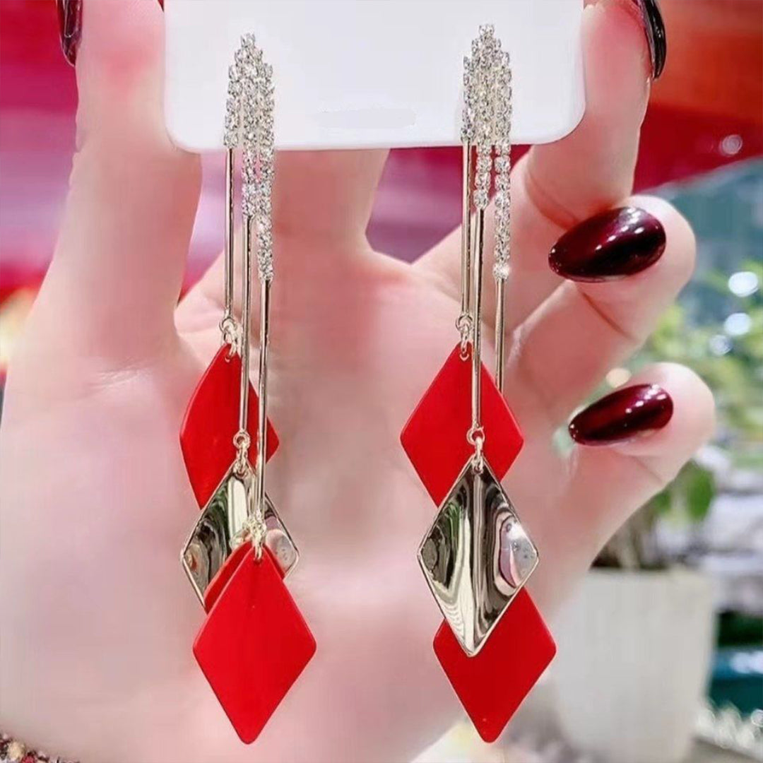 Square tassel Diamond Earrings