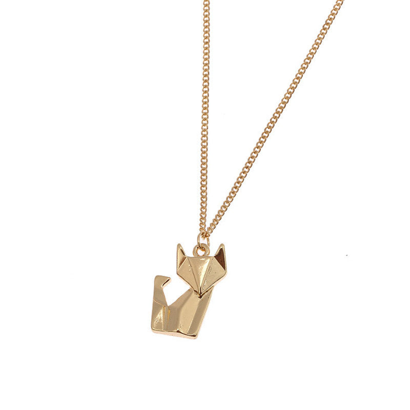 Origami Fox dangle Necklace