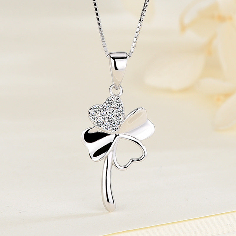 925 Sterling Silver Clover Necklace