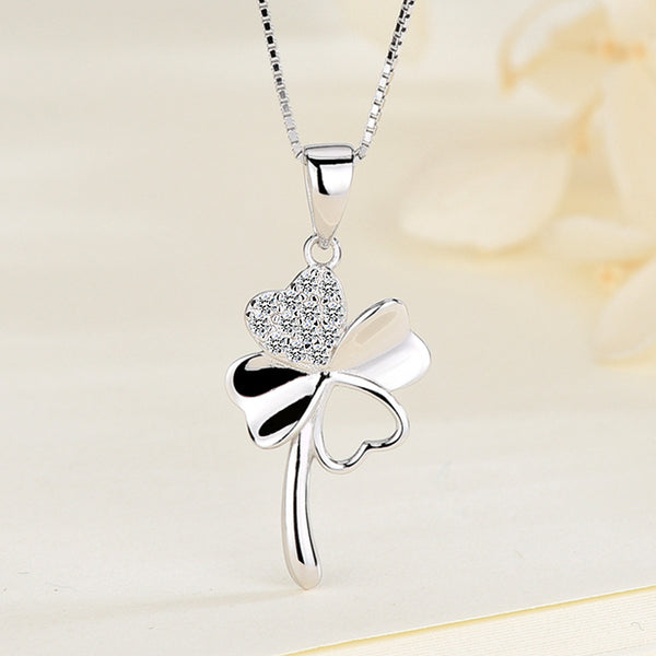 925 Sterling Silver Clover Necklace