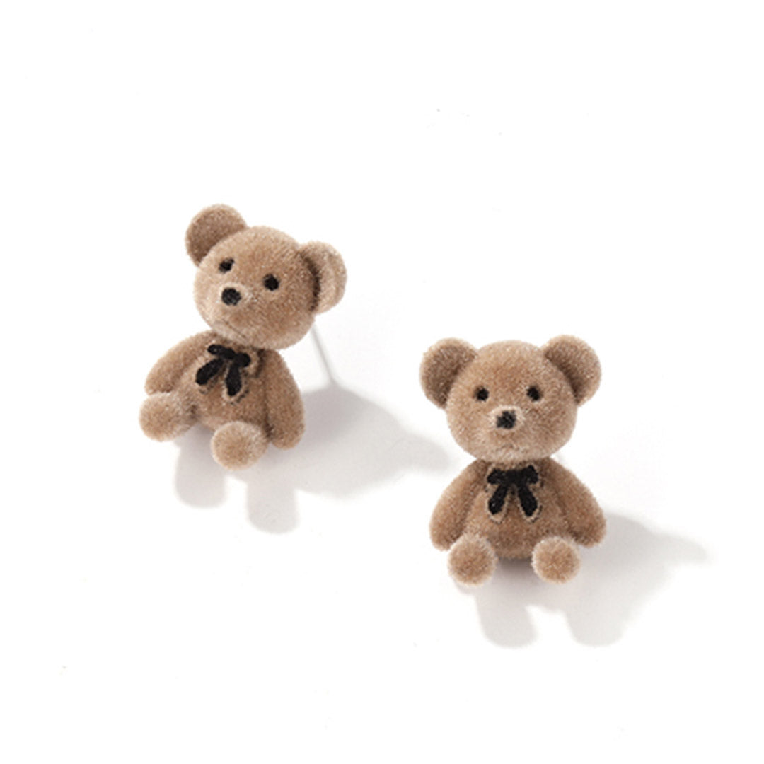 Cute plush bear earrings