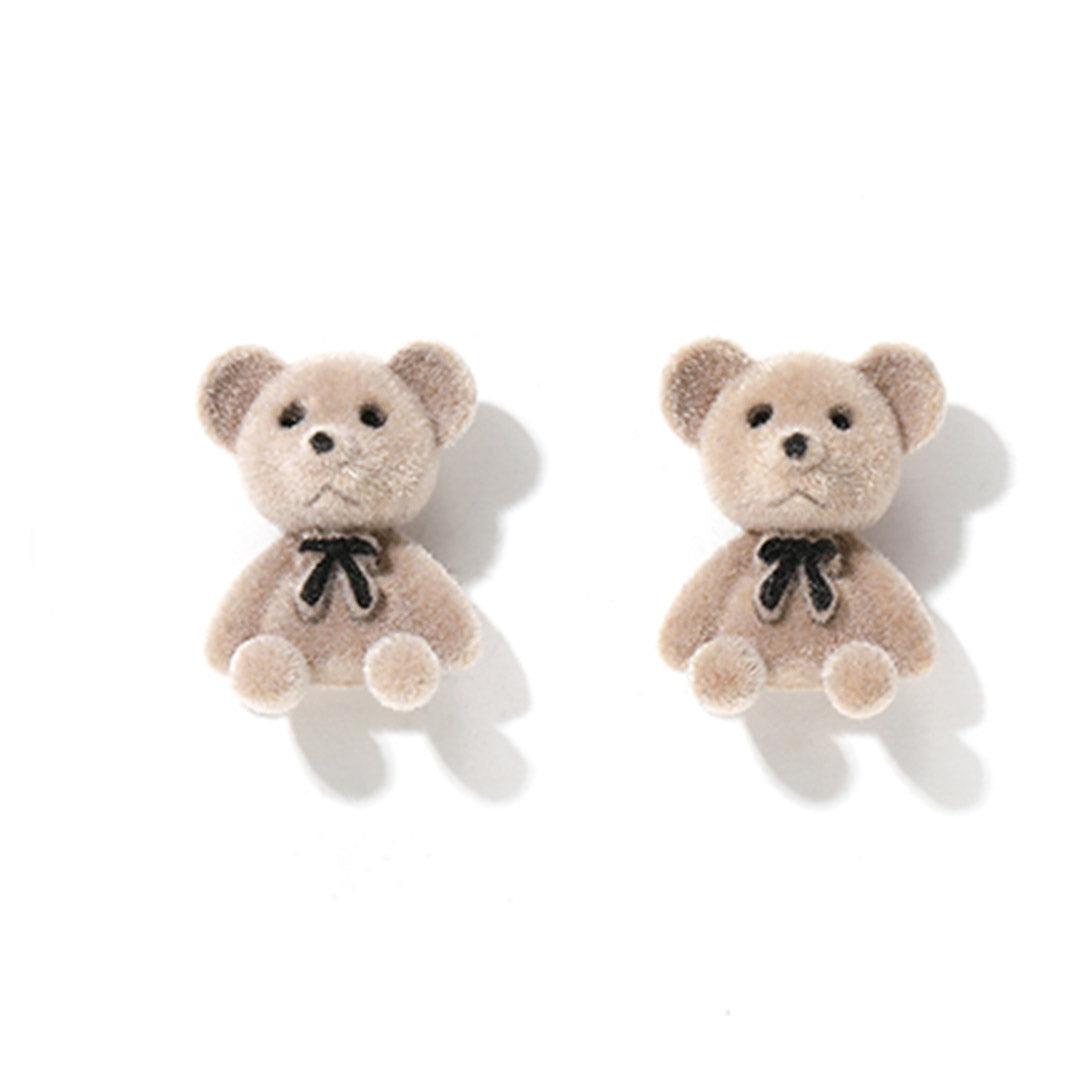 Cute plush bear earrings