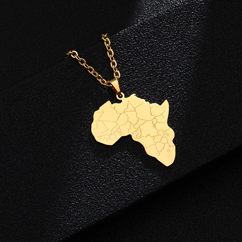 Africa map necklace