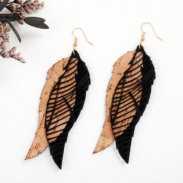 Leather Feather earrings