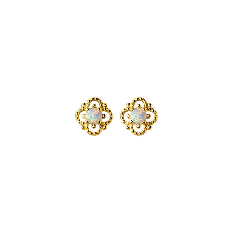 Dainty Opal Stud Earrings