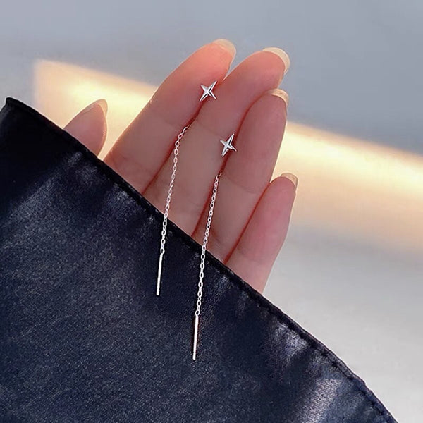 S925 star tassel ear wire Earring