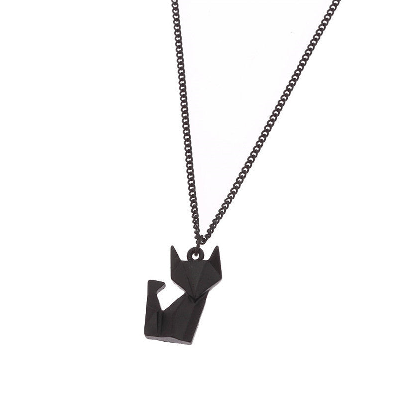 Origami Fox dangle Necklace