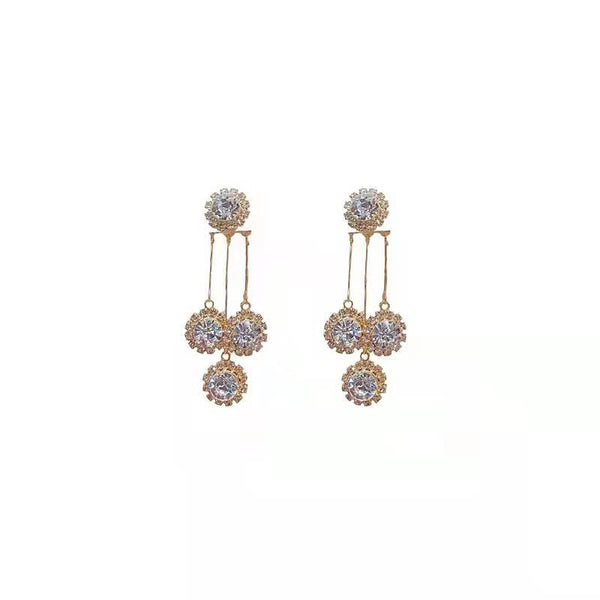 Zircon Round Petal Earrings(Buy 1 get 1 free)