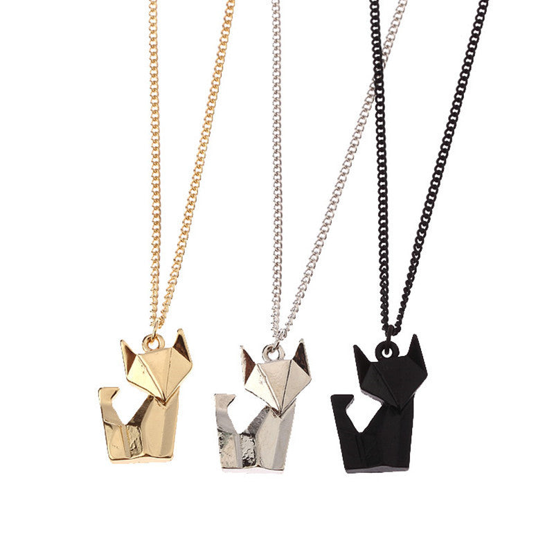 Origami Fox dangle Necklace