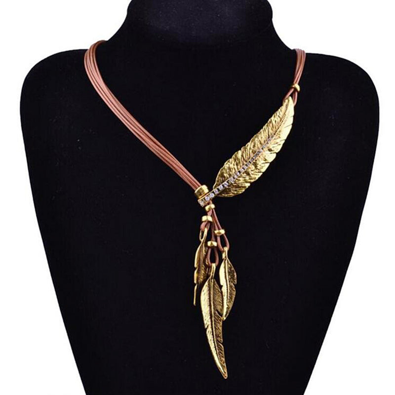 Bohemian Feather Tassel Necklace