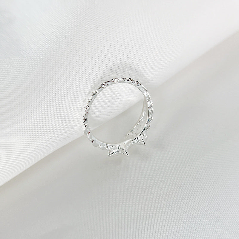 S925 Silver Star Adjustable Ring