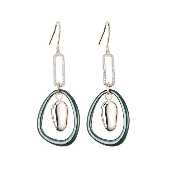 Geometric Oval Earrings