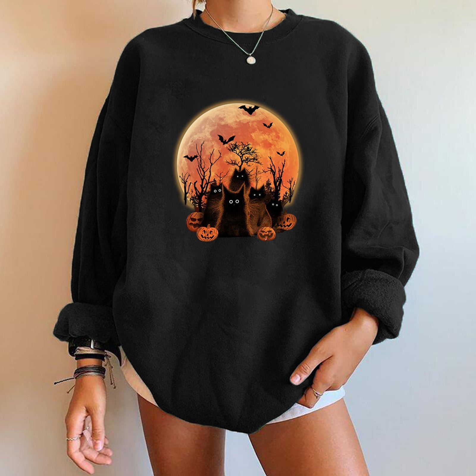 Halloween Black Cat Sweatshirt