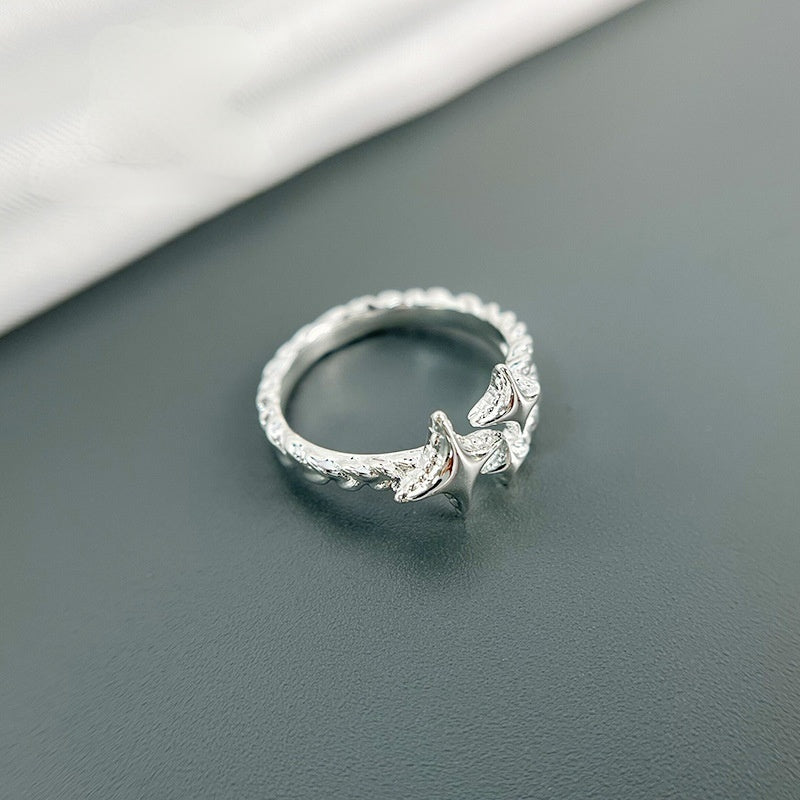 S925 Silver Star Adjustable Ring