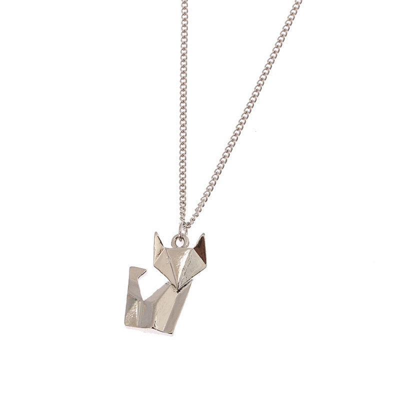 Origami Fox dangle Necklace