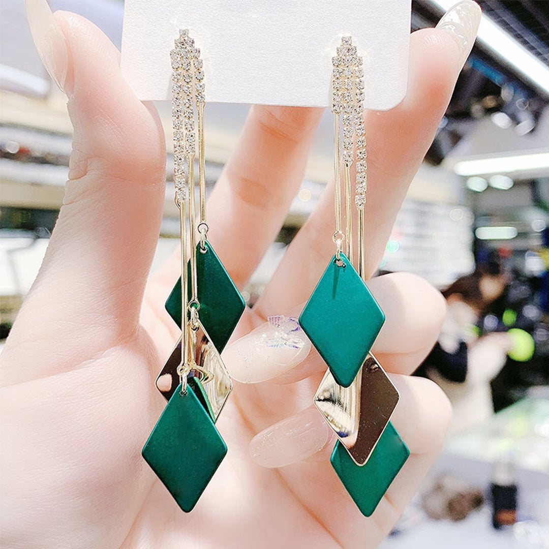 Square tassel Diamond Earrings