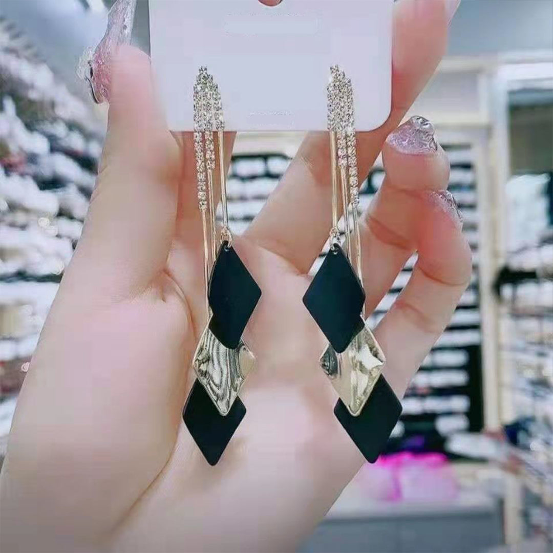 Square tassel Diamond Earrings