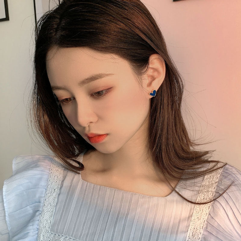 Blue love small earrings