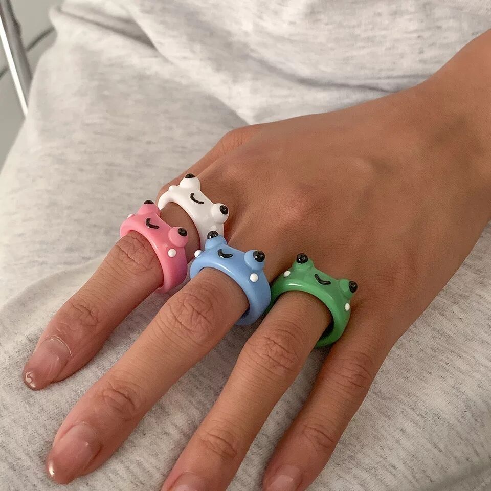 3D Cute Frog Tone Rings