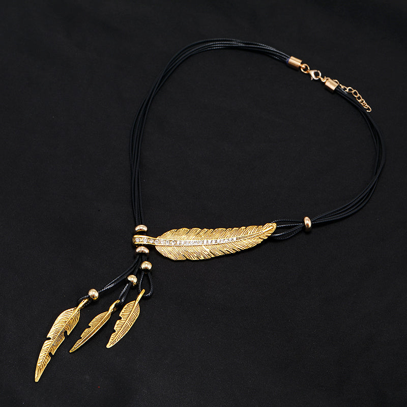 Bohemian Feather Tassel Necklace