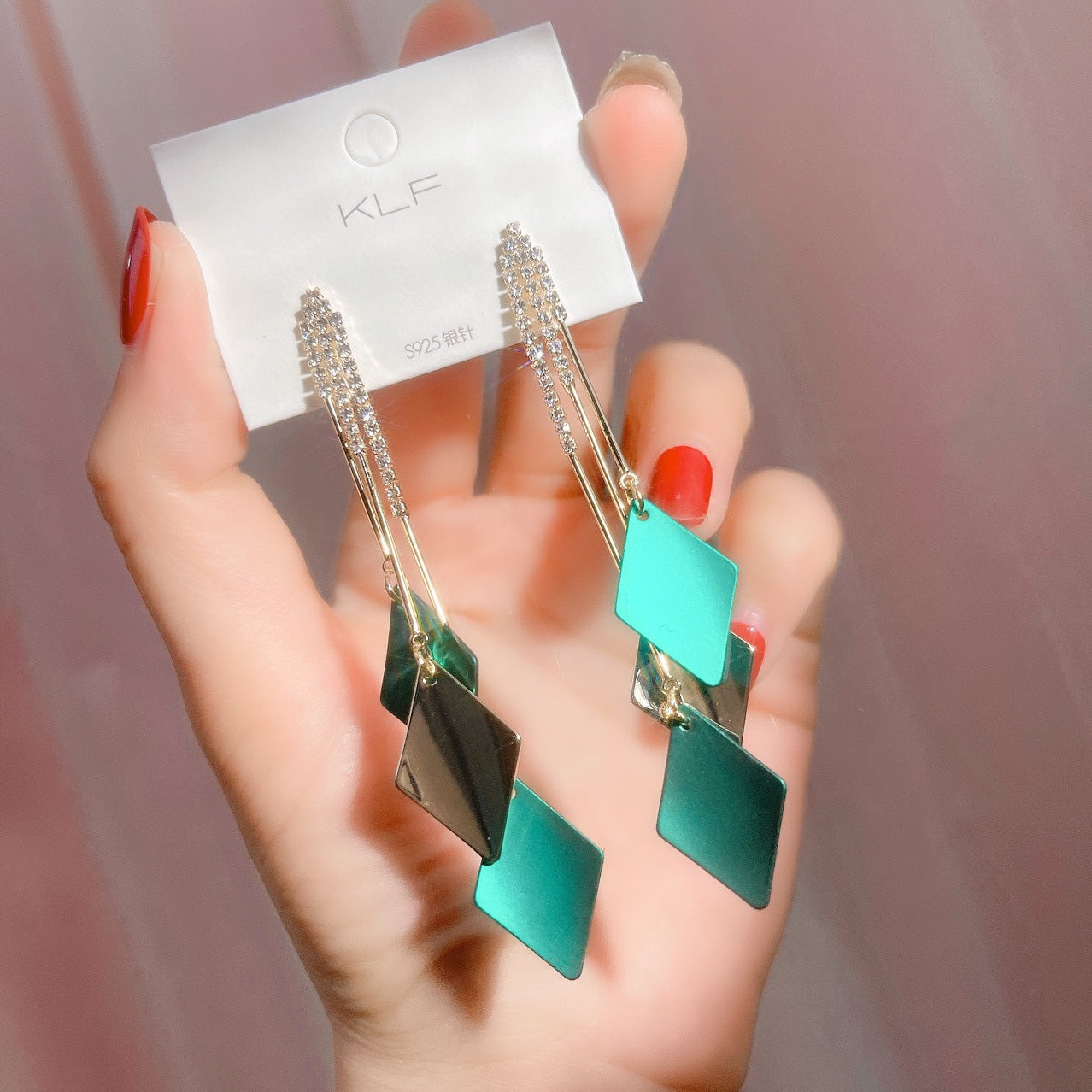 Square tassel Diamond Earrings