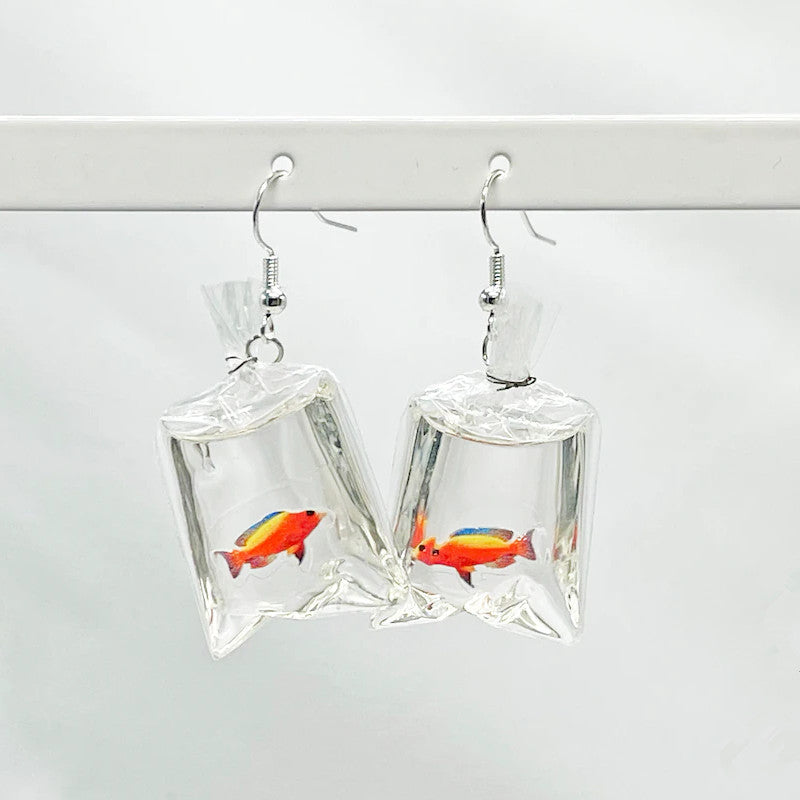 Tropical Fish in a Bag Earrings