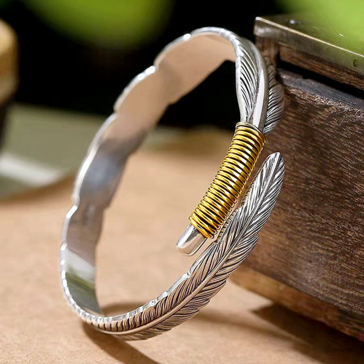 Feather cuff bracelet