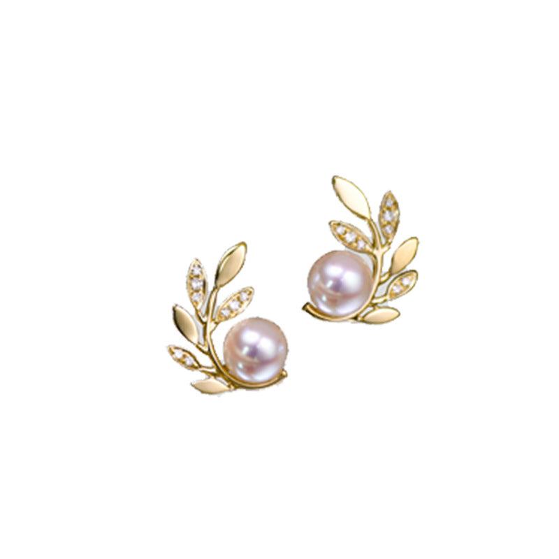 Olive Branch Pearl Earrings