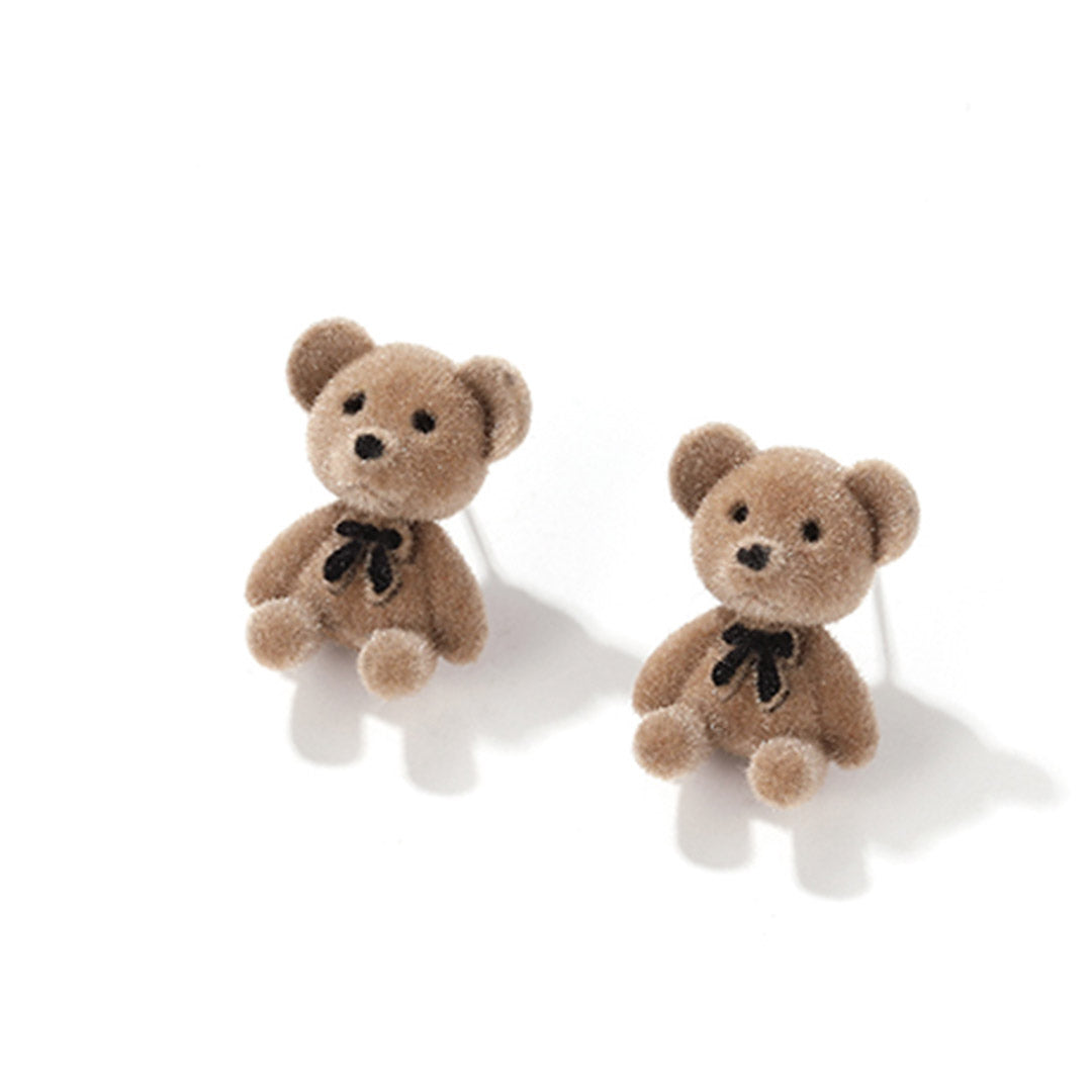 Cute plush bear earrings