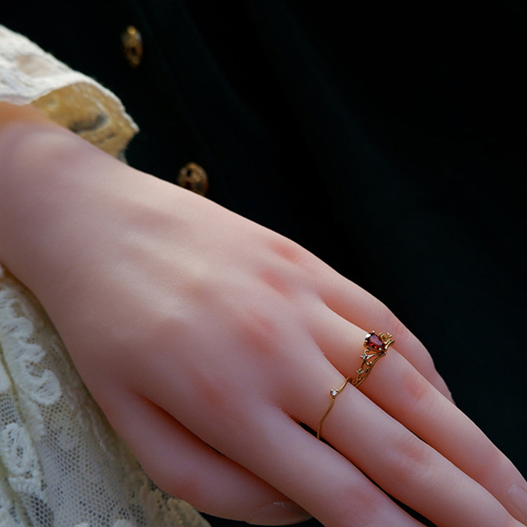 Crown Garnet Ring