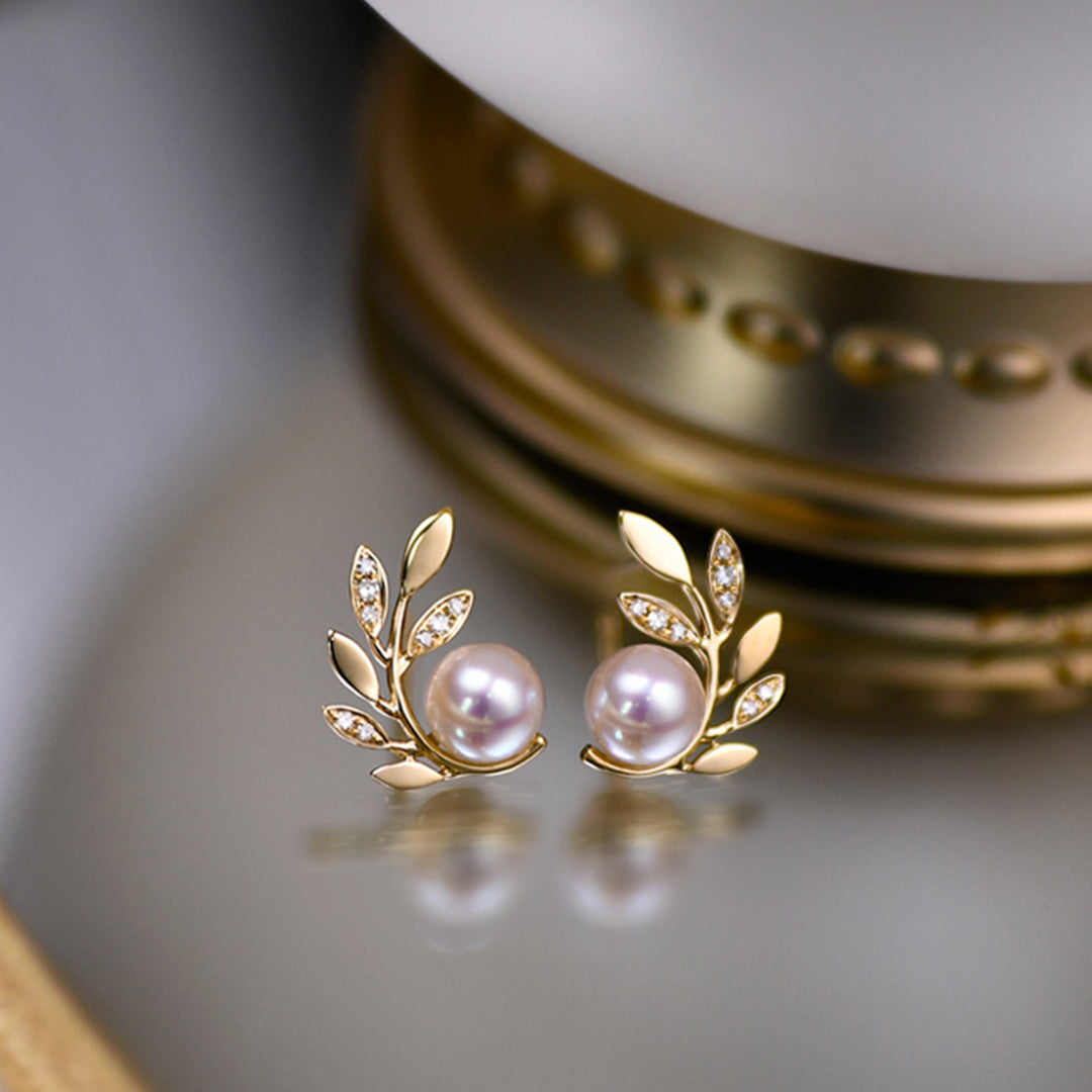 Olive Branch Pearl Earrings