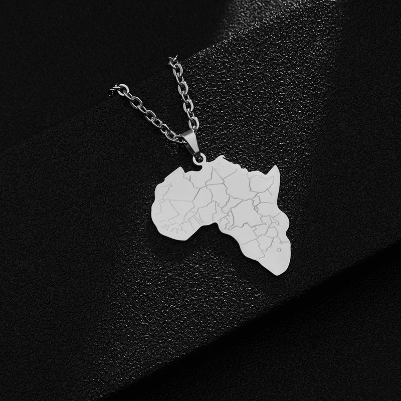 Africa map necklace