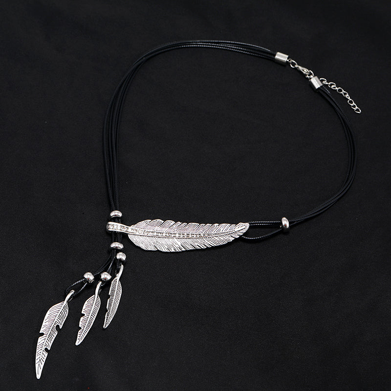 Bohemian Feather Tassel Necklace