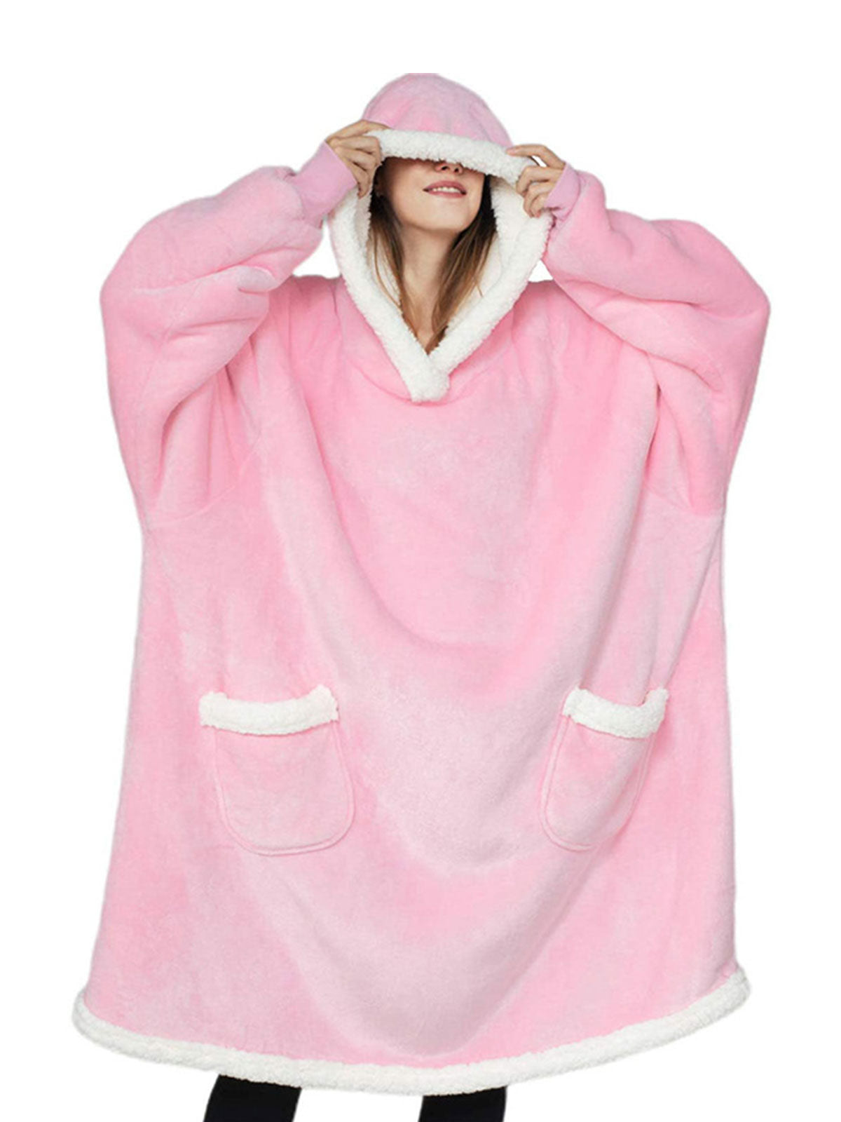 Oversize Lamb Fleece Lounging Hooded Sweater❄