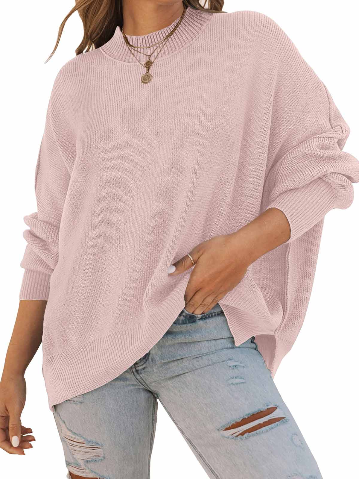 Side Slit Knit Balloon Sleeve Sweater