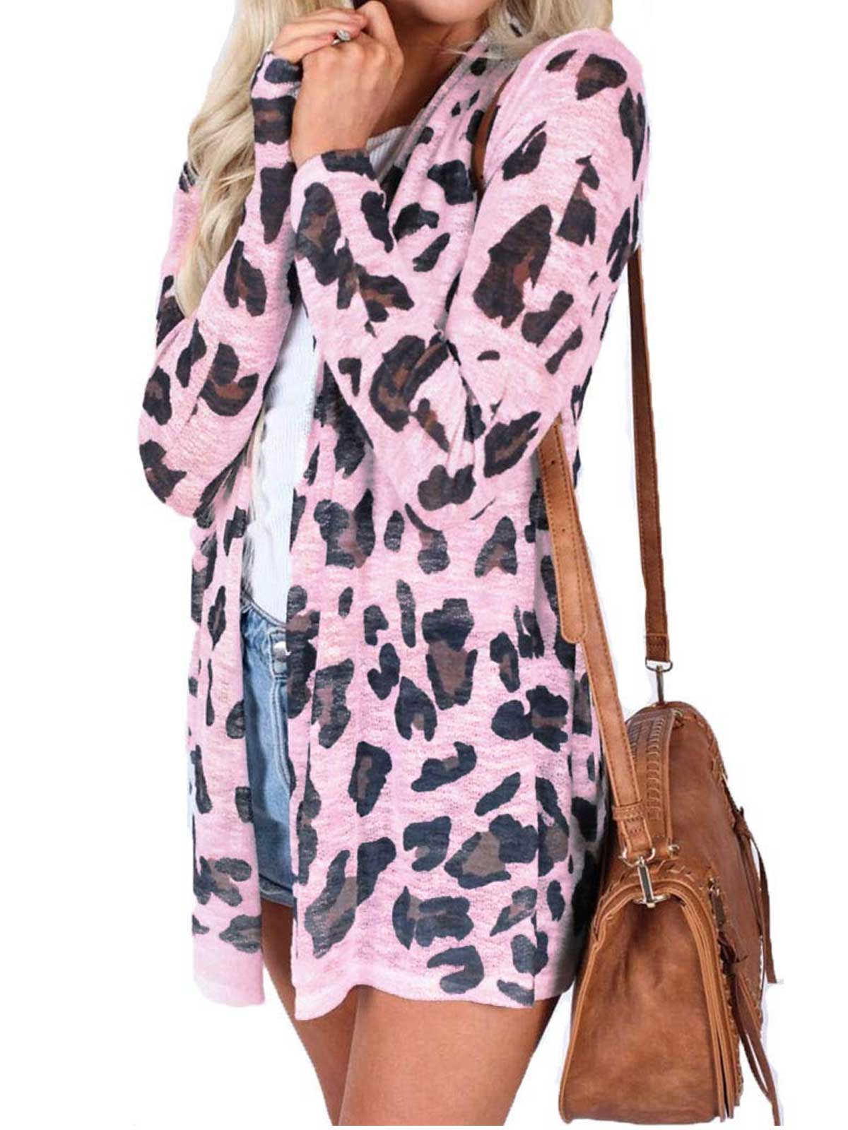 Long Sleeve Leopard Print Cardigans