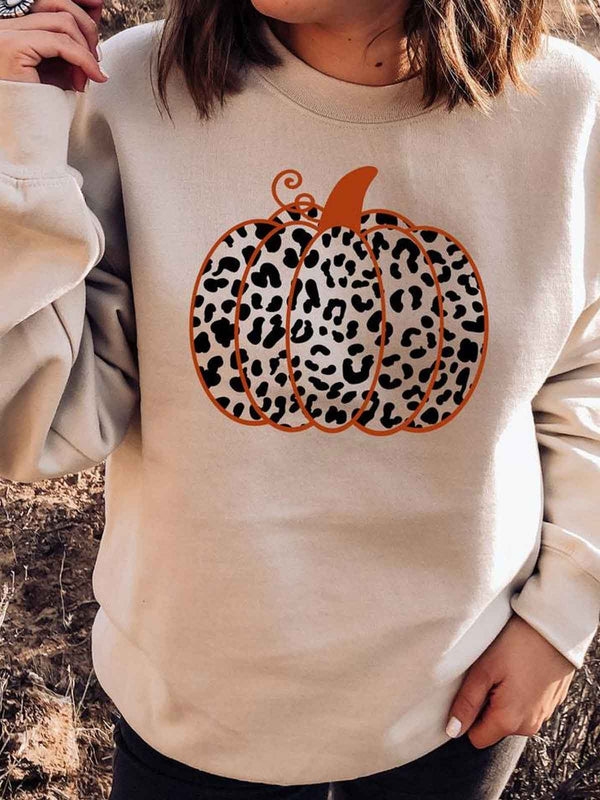 Pumpkin Print Autumn Tops