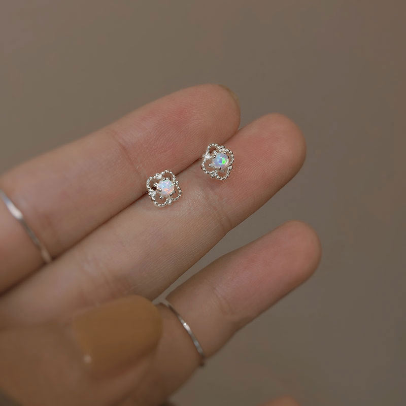 Dainty Opal Stud Earrings