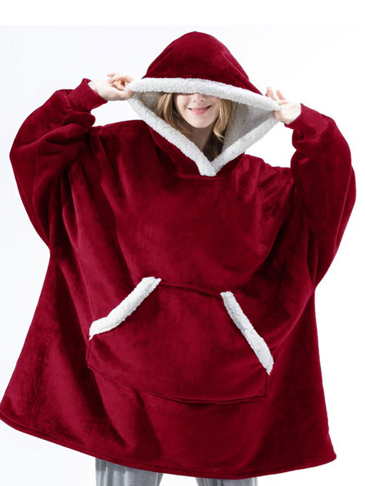 Oversize Lamb Fleece Lounging Hooded Sweater❄